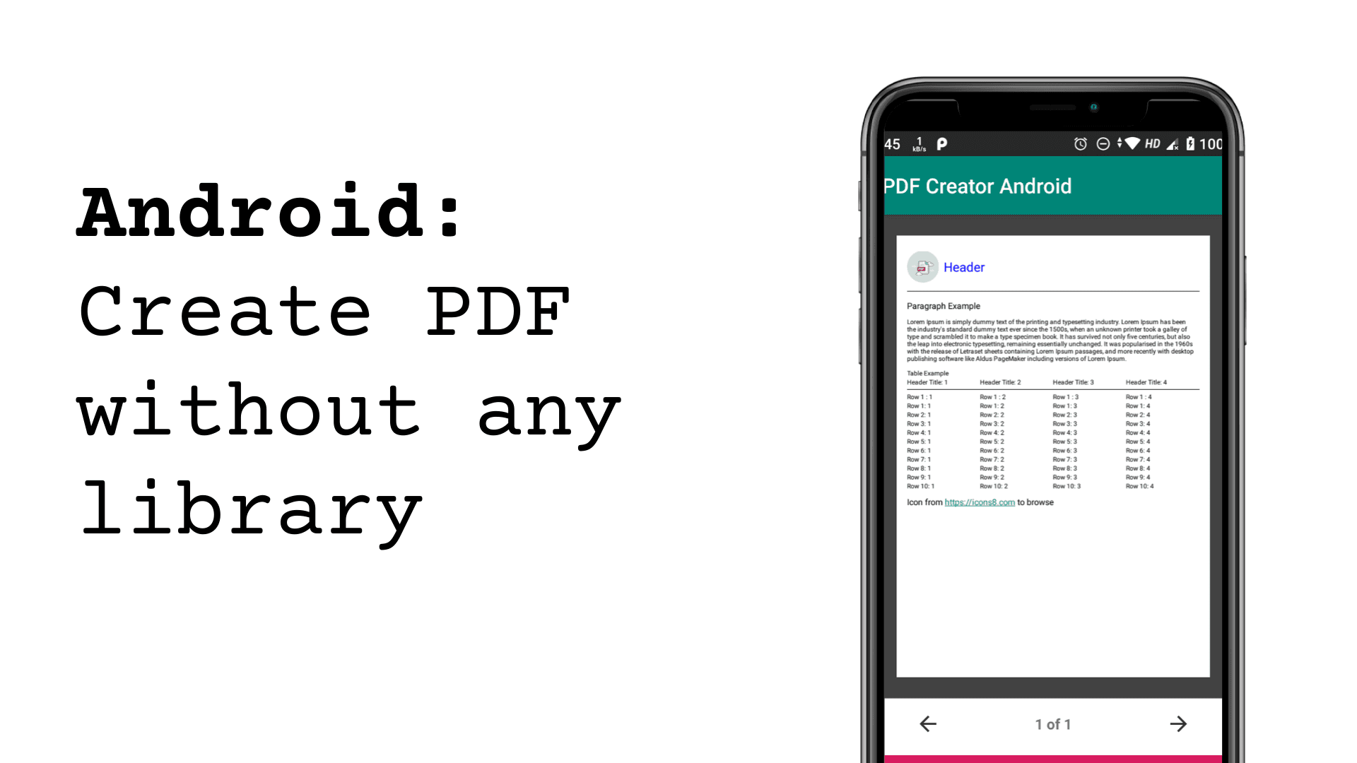 Android: Create PDF without any library [Part 2]