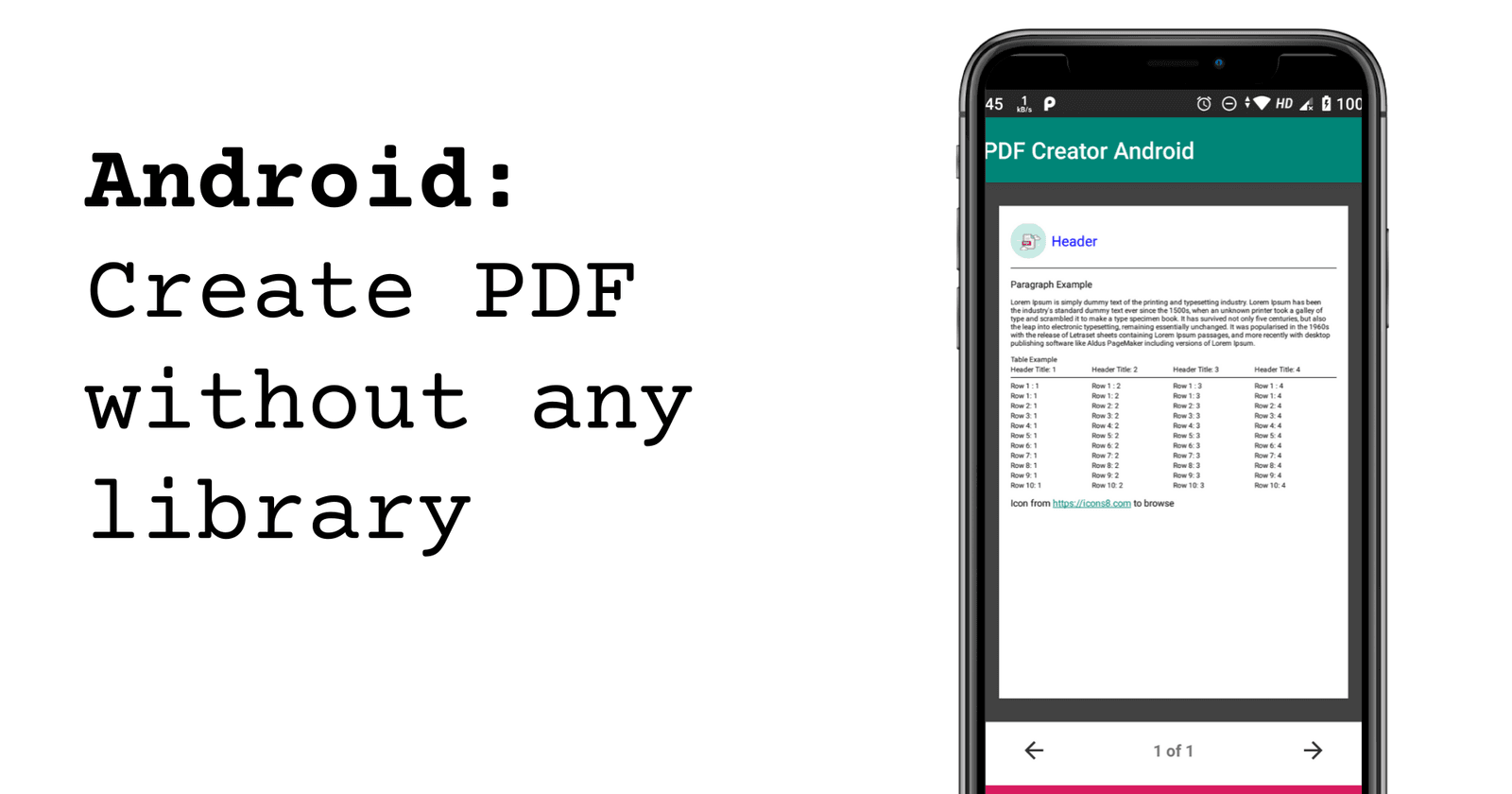 Android: Create PDF without any library [Part 3]